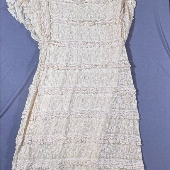 Blue Bird Cream Tiered Mini Dress NWT - Picture 3 of 3